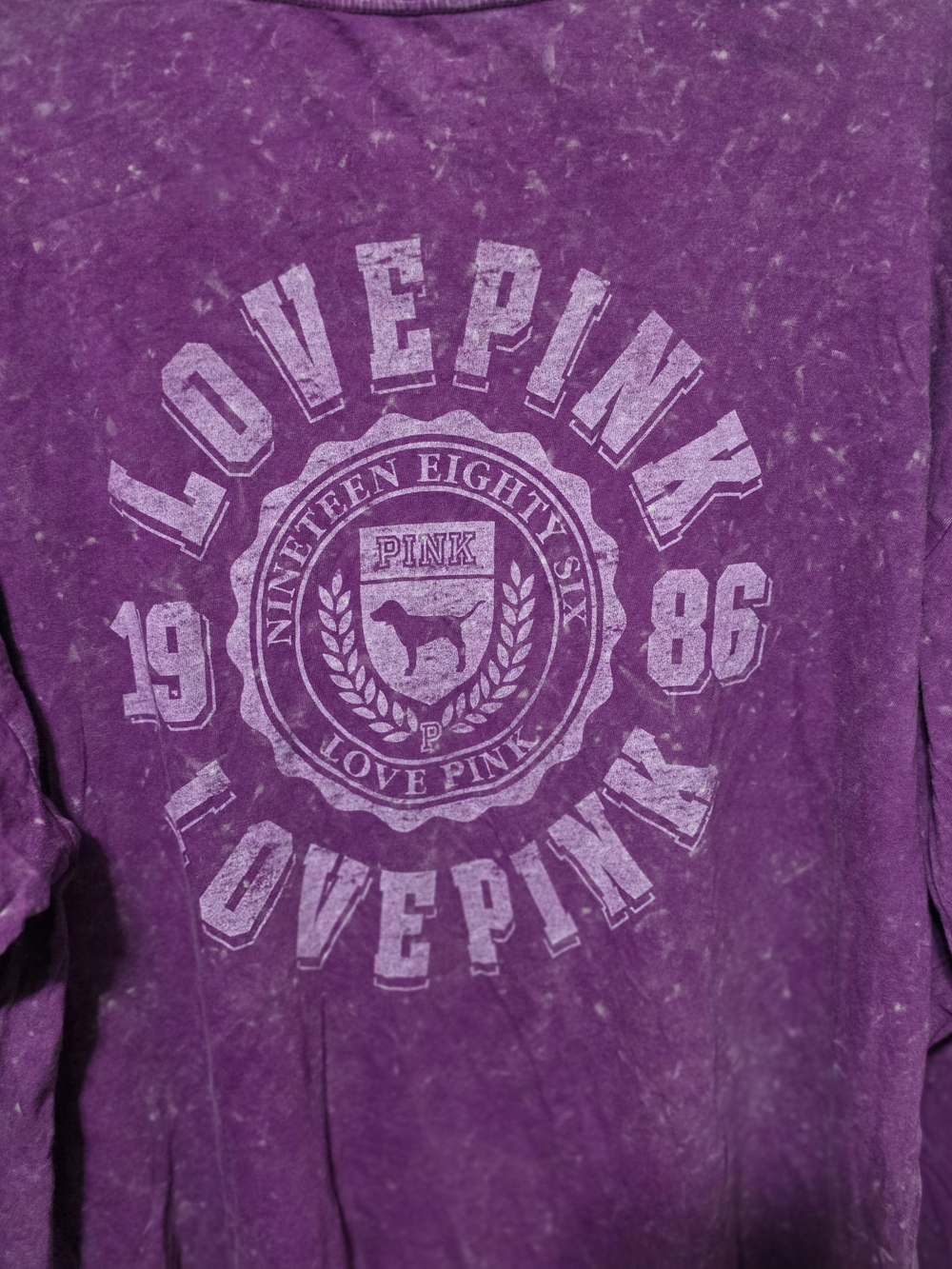 PINK Victoria's Secret Women's Long Sleeve Crewneck Tee in Purple - Picture 4 of 9